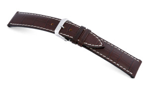 Leather strap Tupelo 19mm mocha with alligator imprinting