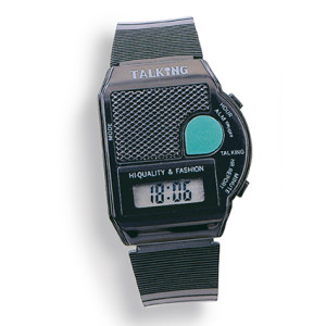 Atlanta 6694 schwarz sprechende Armbanduhr mit Weckfunktion