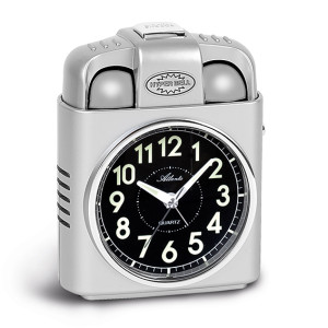 Atlanta 1947/19 silver Quartz Alarm Clock, extra loud