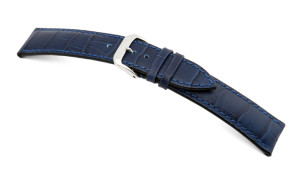 Leather strap Jackson 22mm navy blue with alligator imprinting