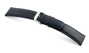 Bracelet-montre en cuir Phoenix 14mm bleu océan lisse XL