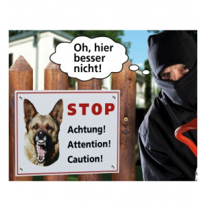 Dog warning sign