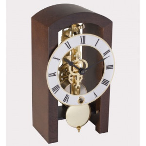 HERMLE skeleton table clock, walnut