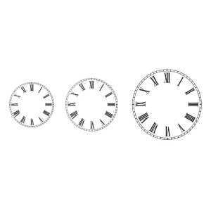 Number face Alu white varnished with roman numbers black for home and house clocks Ø: 70mm
