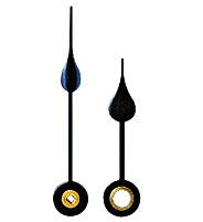 Pendulewijzers Peer, Blauw, Lengte 40mm, Min.bus: 2 x 2mm, Uurbus ø 4,5mm