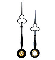 Hand pair pendulum trefoil blue polished MHL:40mm HH-Ø:4.5 MH.-Ø:2x2