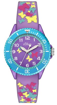 s.Oliver bracelet-montre plastique lilas/ multicoloré SO-3273-PQ