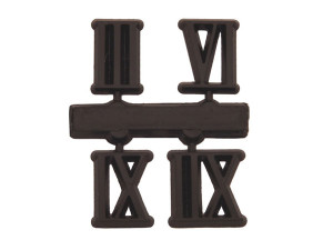 Cijferset 3-6-9-12 Kunststof 15mm zwart Romeinse cijfers