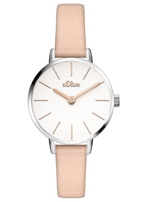 s.Oliver bracelet-montre en similicuir roze SO-3541-LQ