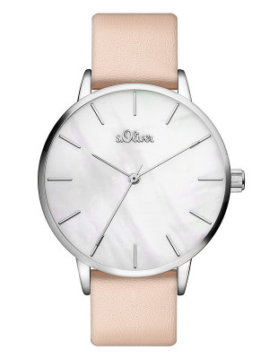 s.Oliver bracelet-montre en similicuir roze SO-3547-LQ