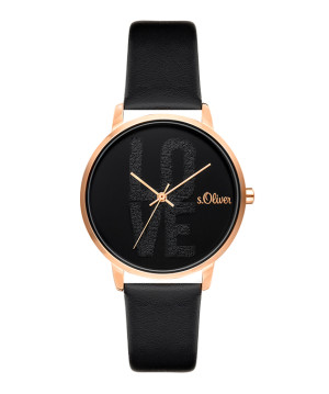s.Oliver simili-cuir bracelet noir SO-3580-LQ