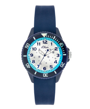 s.Oliver horlogenbandje silicone blauw SO-3634-PQ
