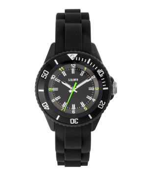 s.Oliver horlogenbandje silicone zwart SO-3636-PQ