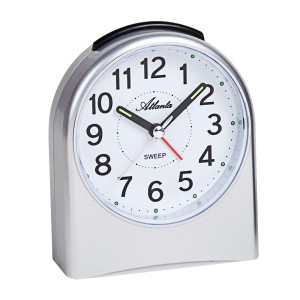 Atlanta 1969/19 silver quartz alarm clock sweeping second