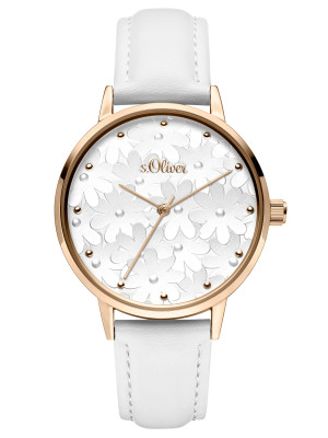 s.Oliver SO-3787-LQ Synthetic leather strap white