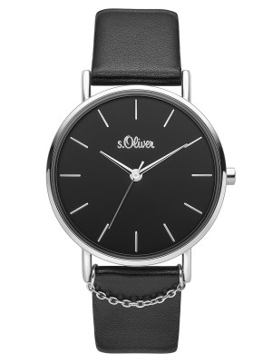 s.Oliver SO-3739-LQ Synthetic leather strap black