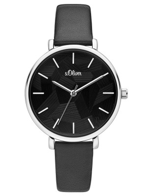s.Oliver SO-3737-LQ Synthetic leather strap black