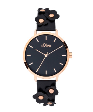 s.Oliver SO-3700-LQ Synthetic leather strap black
