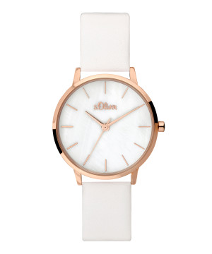 s.Oliver SO-3703-LQ Synthetic leather strap white