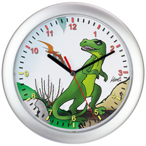Horloge Murale d'enfants Dino