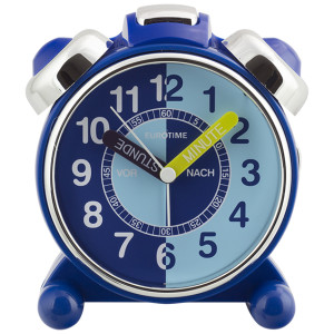 Time teaching quartz alarm blue, 105x80x120mm