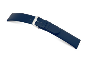 Bracelet-montre en cuir Merano 17mm bleu océan lisse