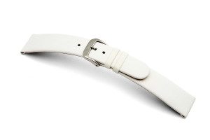 Leather strap Merano 20mm white smooth XL