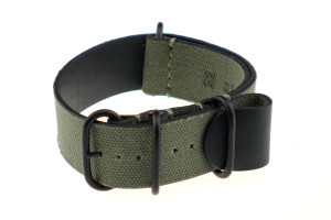 Bracelet-montre de soyage Kansas 24mm vert