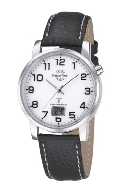 MasterTime men's radio controlled watch Basic, white - MTGA-10294-12L