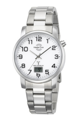 MasterTime Tijdsein gestuurd horloge Basic, zilver/wit - MTGA-10300-12M