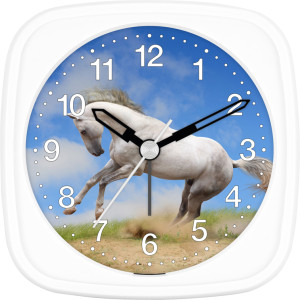 Children's alarm clock horse - white wild horse