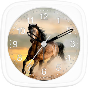 Children's alarm clock horse - horse in front of sunset