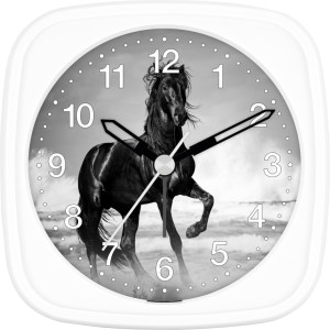 Children's alarm clock horse - black horse by the sea
