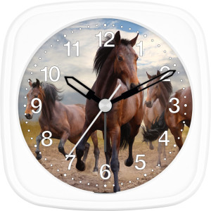 Children's alarm clock horse - brown wild horses