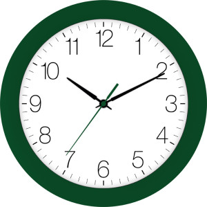 Radio-controlled wall clock dark green