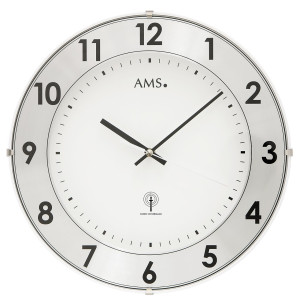 AMS Horloge murale radio avec cadran en aluminium