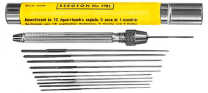 Reamer assortment 0.61 - 1.90 mm with Bergeon holder