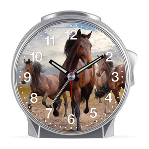 Children's alarm clock Horse - 3 brown horses