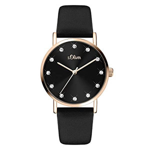 s.Oliver SO-4110-LQ synthetic leather black 18mm