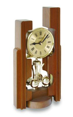Horloge de table à pendule rotatif Haller, noyer massif