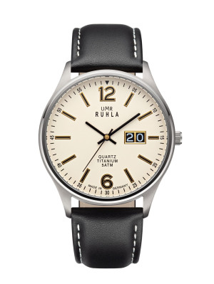 Horloges Manufactory Ruhla - Polshorloge Big Date beige - Made in Germany