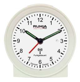 UMR radio controlled alarm clock white with rising alarm tone and lighting
