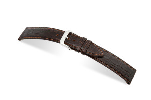 Leather strap Bahia 24mm mocha with crocodile embossing