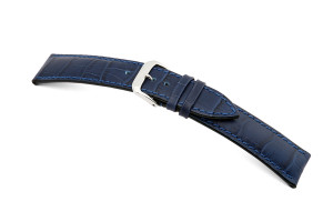 Lederband Jackson 24mm marine blauw met Alligatorprint