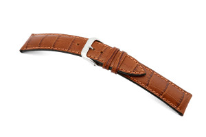 Bracelet en cuir Jackson 24mm cognac avec gaufrage alligator
