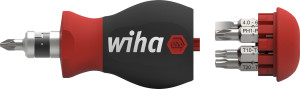 WIHA screwdriver with bit magazine Stubby - extremely short handle for tight spaces