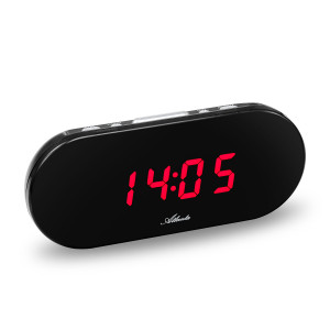 Atlanta 2606/1 mains alarm clock, black/ red