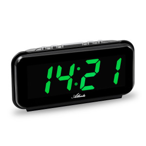 Atlanta 2608/6 mains alarm clock, black/ green