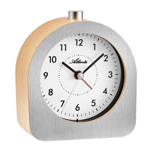 Atlanta 3146/19 quartz alarm clock silver / brown