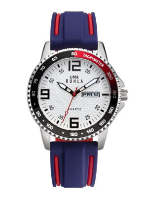Uhren Manufaktur Ruhla – Sport polshorloge- wit/blauw/rood